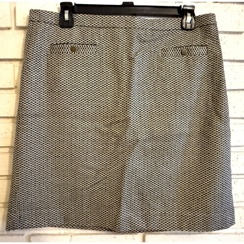 Loft Sz 12 Petite Tan with Metallic Threads Tweed Lined Skirt New - Business